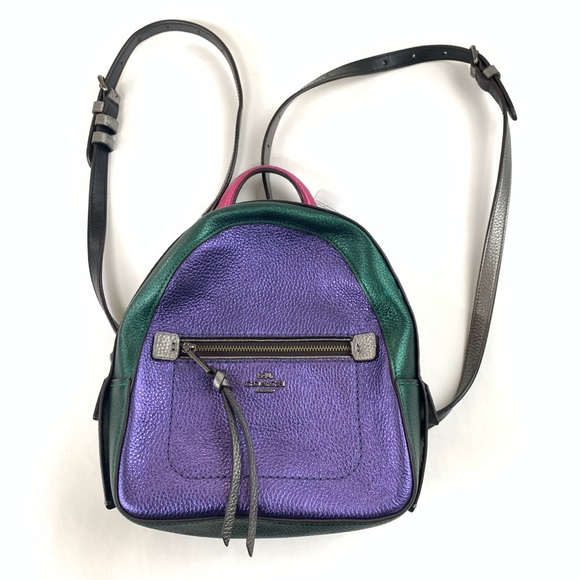 NEW Coach Mini Backpack Purse Leather Colorblock